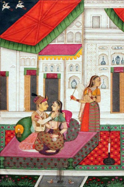 Lovers on the Veranda; Hyderabad, India by Unbekannt Unbekannt